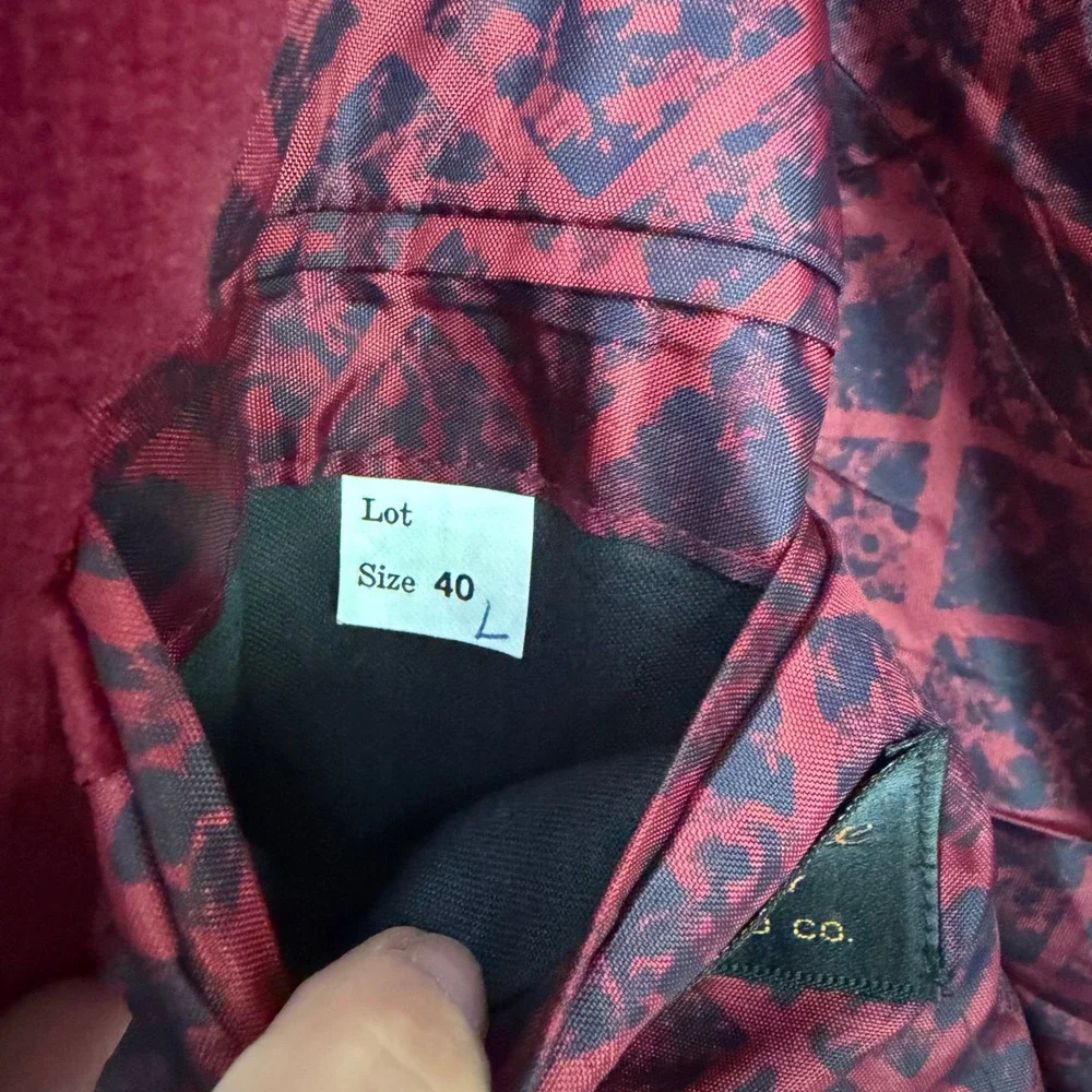 Vintage Sears The Mens Store Burgundy Corduroy Blazer Jacket 40L 70s Retro